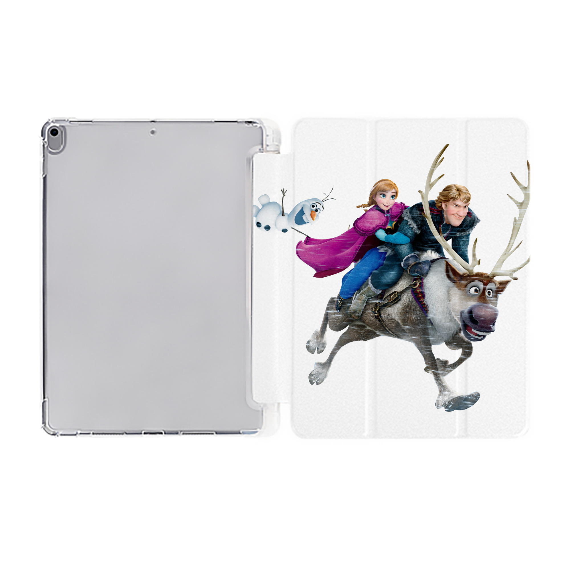 （画像用） アナと雪の女王 アンナ エルサ Frozen Anna Elsa IPad ケース ペン収納付き 三つ折りスタンド PUレザー×シリコン 対応機種9.5/10.5/10.9インチ